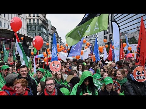 YouTube video thumbnail: Travel Disrupted Across Belgium as General Strike Against Proposed Public Spending Cuts Continues