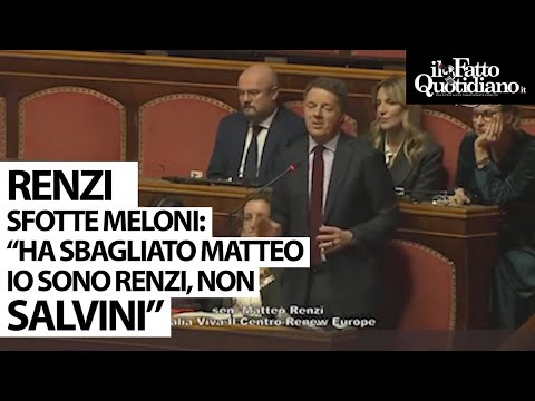 Renzi sfotte Meloni: "Ha sbagliato Matteo, quello che imita il proprio leader è Salvini"