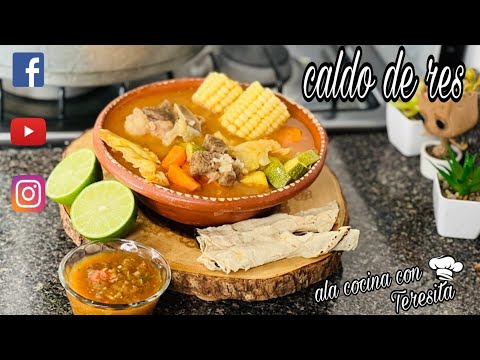 Caldito de res se antoja acompáñame a prepararlo #receta  #comidasrapidasyfacilesdehacer