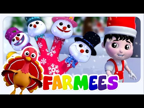 Snowman Finger Family Christmas Rhyme for Kids