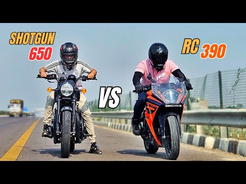 Royal Enfield Shotgun 650 VS Ktm RC390 3rd Gen Drag Race