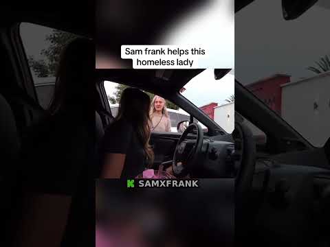 Sam frank helps this homeless lady #samfrank #homeless