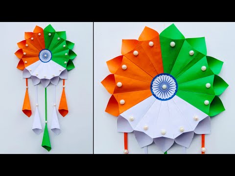 DIY Independence Day Wallhanging Craft // Tricolor wall decoration ideas // 15th August craft