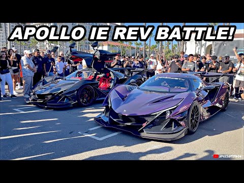 x2 Apollo IE Rev Battle! $50M Hypercars - Pagani Zonda Cinque, Bugatti Chiron Pur Sport, Huayra BC