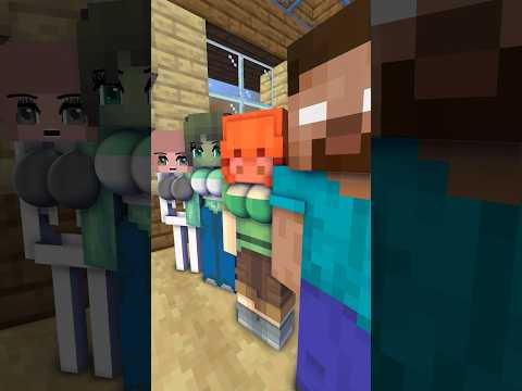 HELP Noob to open the door VS Herobrine VS Zombie VS Alex - Minecraft Animation Monster School