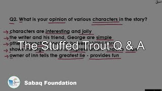 The Stuffed Trout Q & A