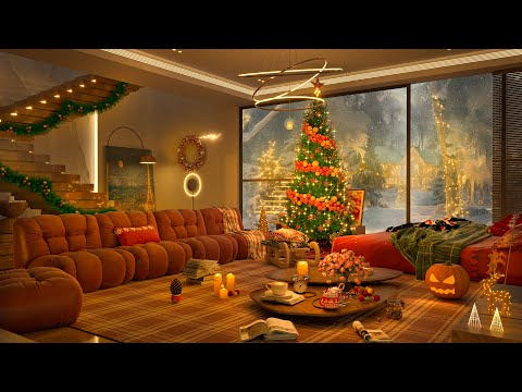 4K Relaxing Jazz in A Cozy Bedroom 🎄 Merry Christmas 2025 Background Music for Relax & Study