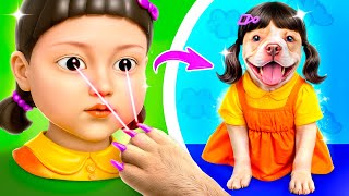 नर्ड से स्क्विड गेम डॉल तक मेकओवर! रियल लाइफ़ में स्क्विड गेम डॉल