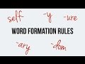 Word Formation Rules in English