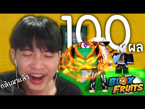 Roblox สุ่ม 100ผล หาผลมังกรและผลเยติ555+ (Blox Fruits)