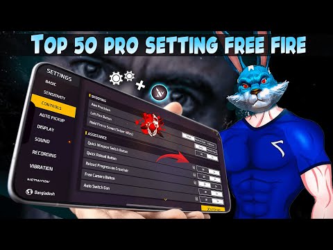 Top 50 Pro Settings Free Fire [ Secret ] Sensitivity + Fire Button Size | New Headshot Setting ~