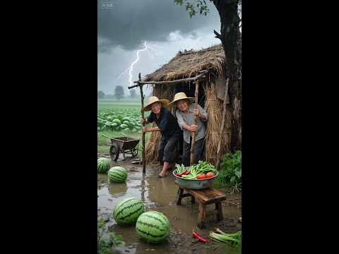 雨落瓜田,藏著農村獨有的溫柔。農村的歲月，沒有喧囂，只有相互陪伴的寧靜，這是最動人的生活#記錄我的農村生活 #鄉村生活#鄉村田園生活 #鄉村生活日常#農村日常