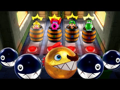 Mario Party Superstars - Lucky Team Color Battles - Birdo Pink Team vs Luigi Green Team