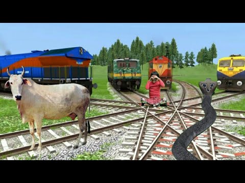 ANACONDA AND NAGIN STOPS THE TRAIN AT UNMANNED LEVEL CROSSING IN INDIAN TRAIN SIMULATOR