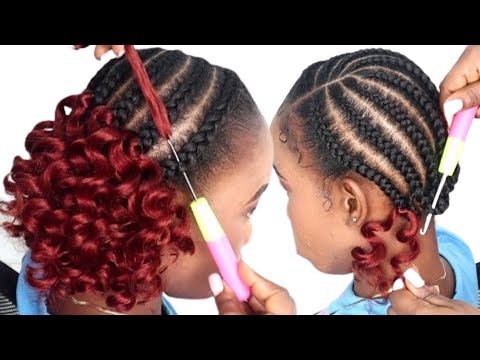 She Ask for this 👉simple girl Curly Crochet Braid Hairstyles on her Natural Hair