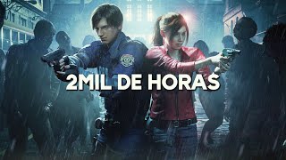 Dono do canal comemorando 2k de horas no re2 (re2 remake todas as campanhas)