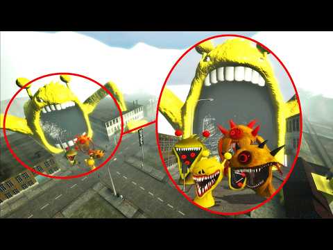 Un DRON capta a SPRUNKI EATER SIMON en la CIUDAD | Garry's Mod Sandbox