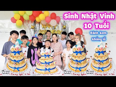 Bánh Kem 3 Tầng Khổng Lồ Mừng Sinh Nhật Vinh 10 Tuổi