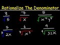 Rationalizing Denominators in Fractions