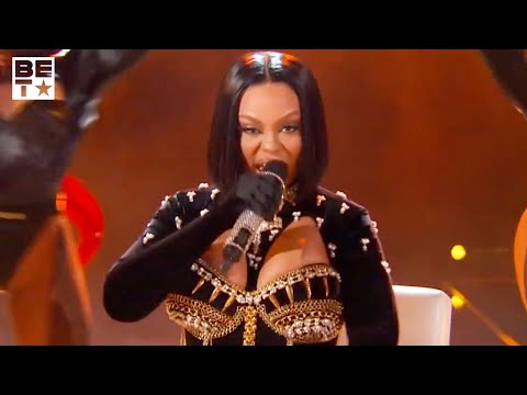 Latto ft. Champagne, YDB and Mariah Carey Perform "It's Givin" "Big Energy Remix" | BET Awards 2022