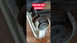 PRESSING IN CONTROL ARM BUSHINGS #automobile #mechanic #car