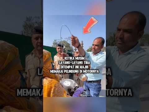 Cara warga india antisipasi musim layangan untuk pengendara motor #shorts