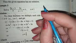 Solve the equation 3x-1/3-2x/x-1=x, 3x-1/3-2x/x-1=x solve and check
