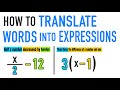 Translating Words to Algebraic Expressions
