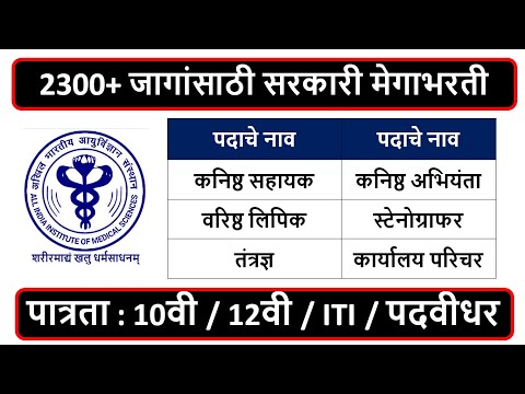 2300+ जागांसाठी सरकारी मेगाभरती | कनिष्ठ सहायक, वरिष्ठ लिपिक, कार्यालय परिचर | पात्रता : 10वी |