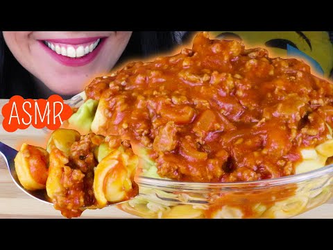 ASMR: CHEESE STUFFED TORTELLINI WITH MEAT SAUCE 🍲 | Whispering Mukbang - 먹방 | Real Eating Sounds