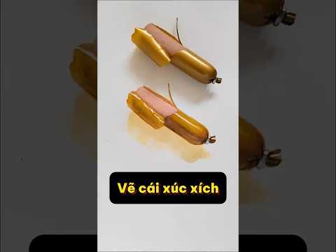 Vẽ hoa quả siêu thực #30: Vẽ xúc xích CP #painting #vetranh #fruit