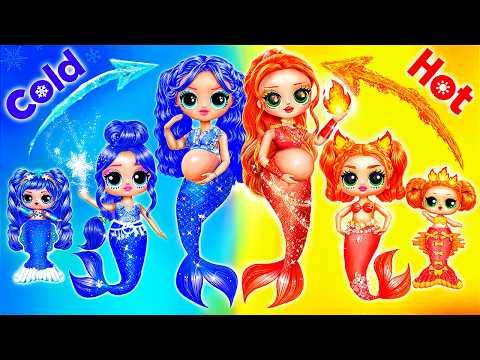 Mermaid Fire vs Ice LOL Sisters Growing Up / DIYs for Dolls