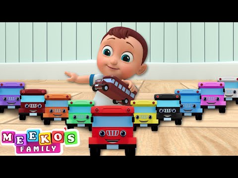 Baby Meeko's Toy Bus Song - Wheels On The Bus | HooplaKidz Songs For Babies