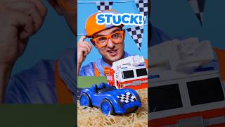 Blippi's race car is stuck in... SPAGHETTI? 🍝 Which vehicle can save the day?