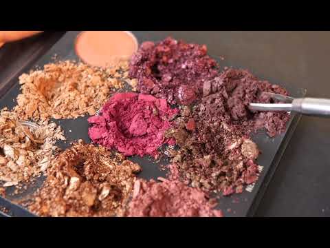 Liquid foundation mixing with Red eyeshadow ASMR SATISFACTION