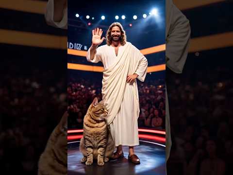 An incredible ending to Jesus' performance! 🤯🐅🔥 #jesus #jesuschrist #talentshow #cat #tiger Ai Video