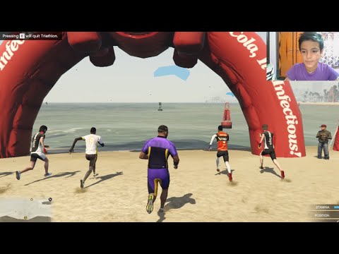 GTA V : Avengers swimming competition in the river