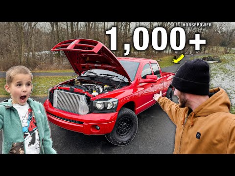 Surprising my 4 Year Old Son with a 1000+HP Cummins!