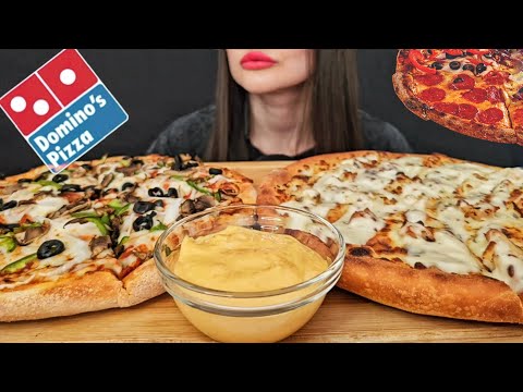 DOMINO’S CHEESE BURST PIZZA | EATING ASMR MUKBANG