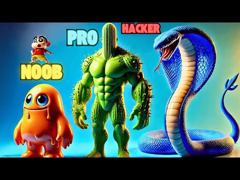 Upgrading NOOB SLIME Into HACKER Monster Snake With SHINCHAN and CHOP ( Roblox)