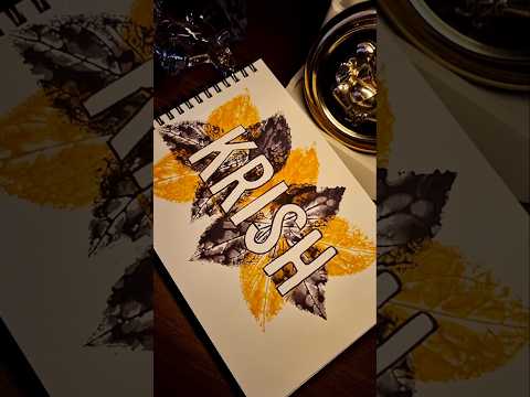 Name art #shorts #drawing #leafart #shortsfeed #shortvideo