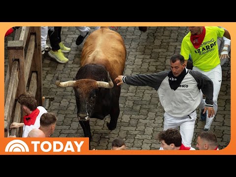 YouTube video thumbnail: Bull Run at Spanish Festival Leaves Several People Injured