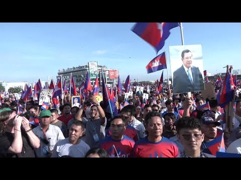 YouTube video thumbnail: Cambodians Join State Rally as Border Dispute With Thailand Intensifies