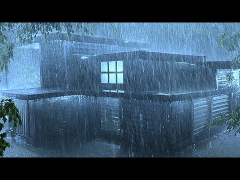 Hypnotize Sleep with Intense Thunder & Pounding Rain on Loose tin Roof of Farmhouse at Dark Night