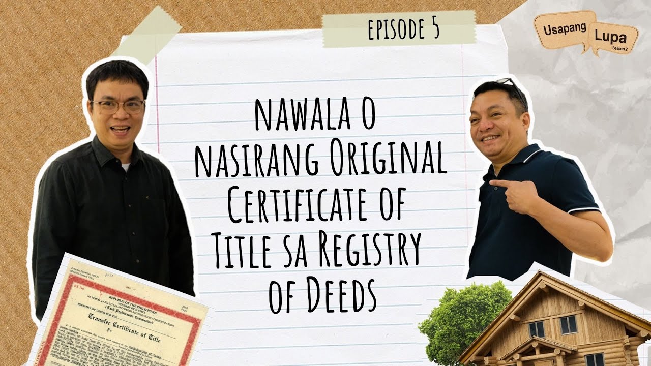 Nawala O Nasirang Original Certificate Of Title Sa Registry Of Deeds
