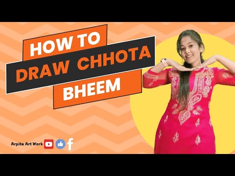 How to draw Chota Bheem || Chota Bheem drawing easy step by step 😍✨ #arpitaartwork @arpitaartwork