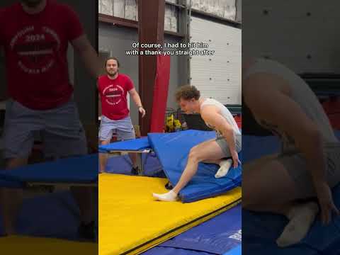 That last save literally saved my life😅 #gymnastics #sports #flips #trampoline #fails #flipfail