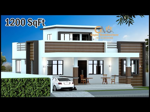 1200 SqFt 3 Bedroom House Design With Varandha And Car Parking, Gopal Architecture