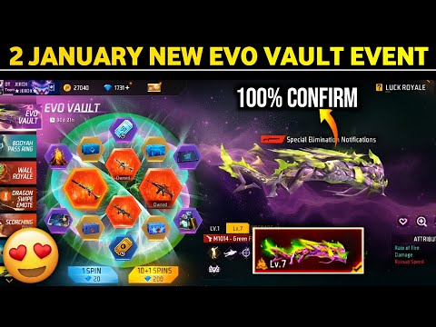 NEXT EVO VAULT EVENT FREE FIRE | JANUARY EVO VAULT EVENT ME KAUN SA GUN SKIN AAYEGA | FF NEW EVENT