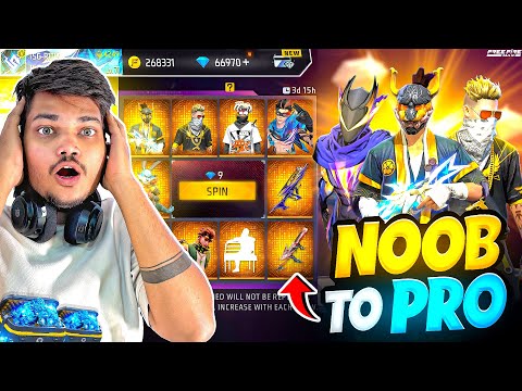 FREE FIRE NOOB TO PRO 2.0 LUCKIEST ID POOR TO ULTRA RICH IN 20,000💎 -GARENA FREE FIRE